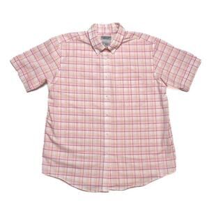 Cabin Creek Plaid Button Up Shirt Short Sleeve Women's 12 Pink Cottage Western